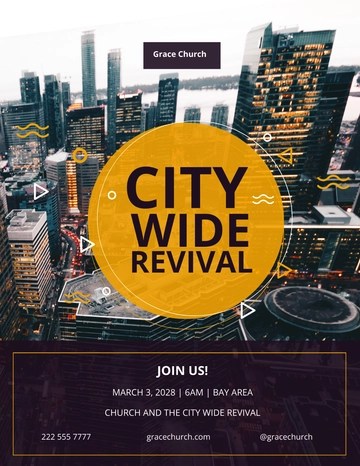 Free Revival - The City Church Flyer Template to Edit Online