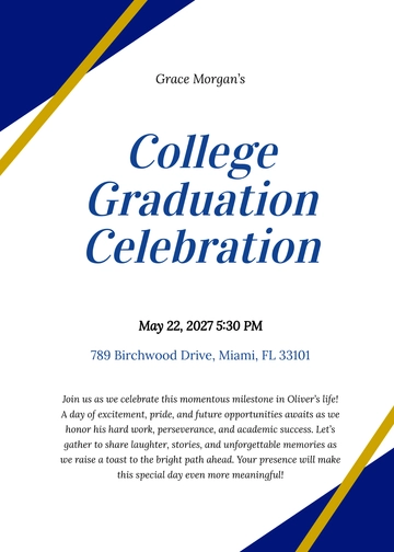 Free Simple Graduation Invitation Template to Edit Online
