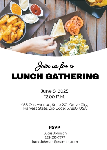 Free Simple Lunch Invitation Template to Edit Online
