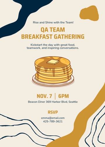 Free Team Breakfast Invitation Template to Edit Online