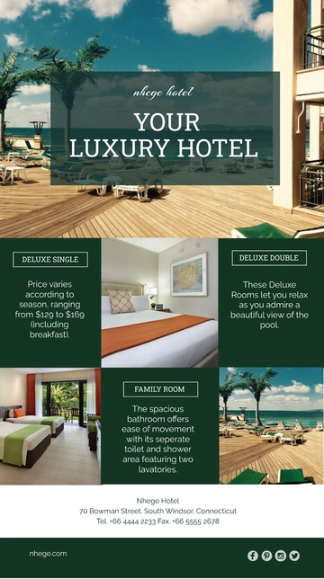 Free Hotel Amenities Digital Signage Template to Edit Online