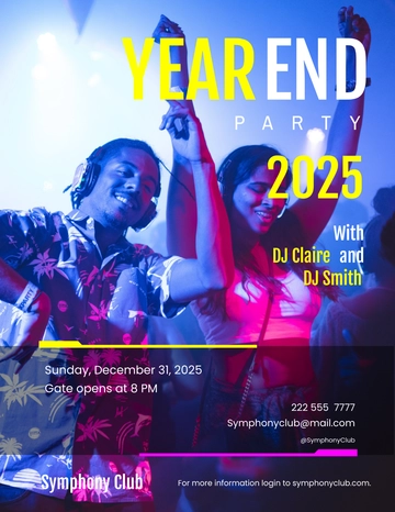 Free New Year Party Flyer Template to Edit Online
