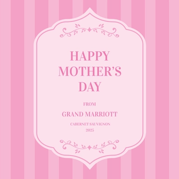 Free Mother's Day Wine Label Template to Edit Online