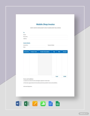 Mobile Shop Invoice Template Mobile Shop Invoice Template