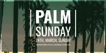 Free Palm Sunday LinkedIn Company Cover Template to Edit Online