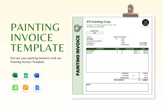 Painting Invoice Template Painting Invoice Template