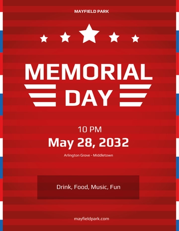 Free Simple Memorial Day Flyer Template to Edit Online