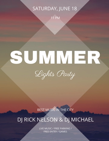 Free Summer Lights Flyer Template to Edit Online