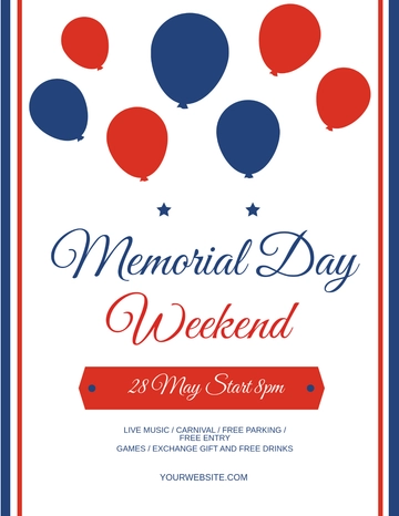 Free Memorial Day Weekend Flyer Template to Edit Online