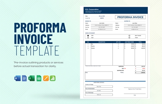 Proforma Invoice Template Proforma Invoice Template