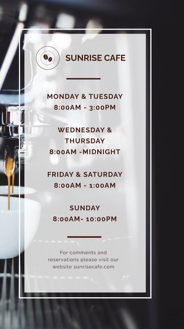 Free Business Hours Digital Signage Template to Edit Online