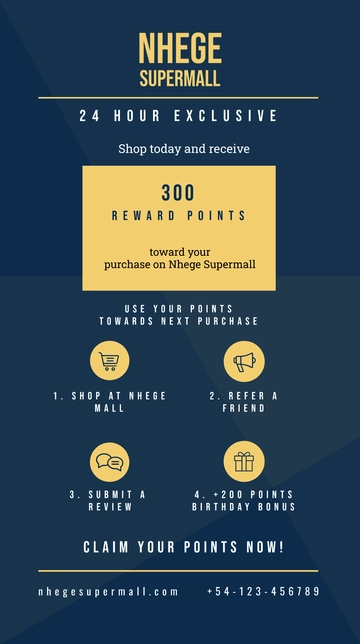 Free Loyalty Program Digital Signage Template to Edit Online
