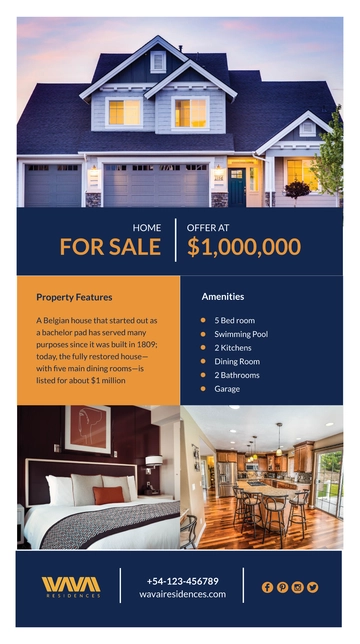Free Real Estate Listing Digital Signage Template to Edit Online