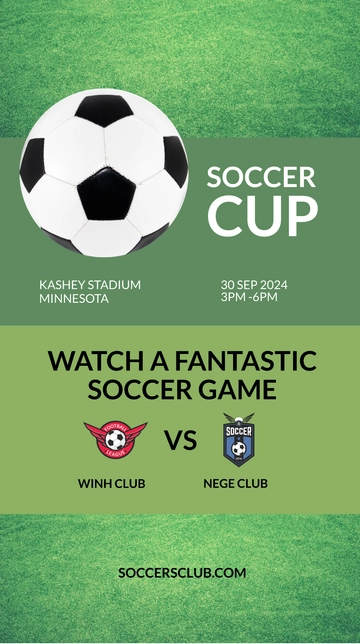 Free Soccer Digital Signage Template to Edit Online