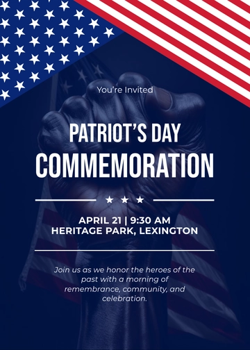 Free Patriot's Day Invitation Template to Edit Online