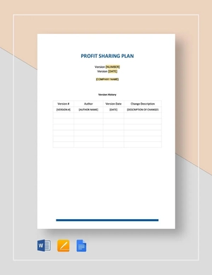 Profit Sharing Plan Template