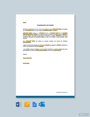 Letter of Reference Short