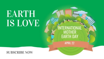 Free International Earth Day YouTube Channel Cover Template to Edit Online