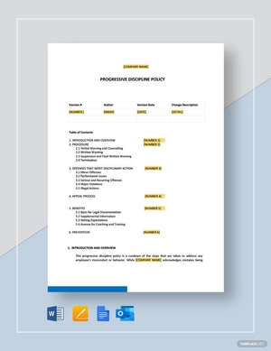 Progressive Discipline Policy Template