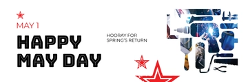 Free May Day Twitter Header Cover Template to Edit Online