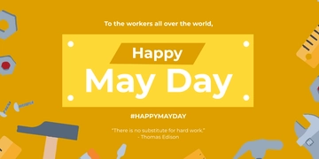 Free May Day Twitter Post Template to Edit Online