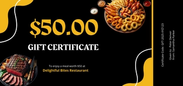 Restaurant Gift Certificate Template - Edit Online & Download