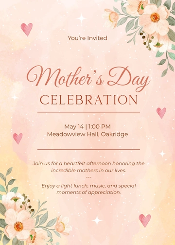 Free Mother's Day Invitation Template to Edit Online