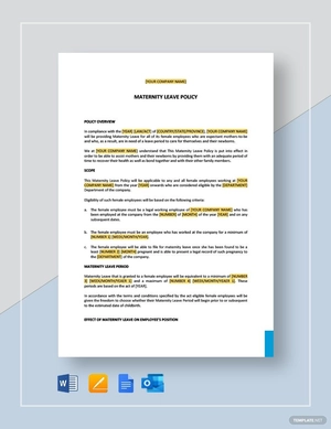 Maternity/Pregnancy Leave Policy Template