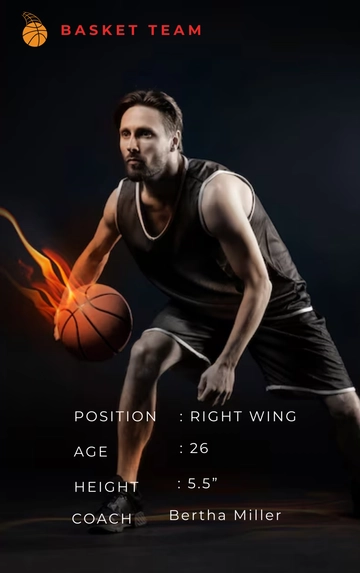 Free Basketball Team Trading Card Template to Edit Online