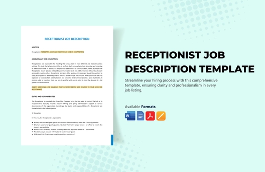 Receptionist Job Description