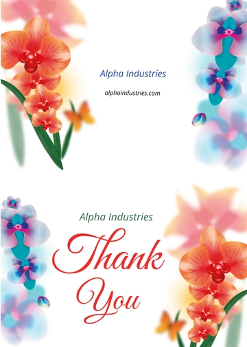 Free Bi-fold Thank You Card Template to Edit Online