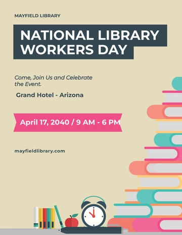 Free National Library Workers Day Flyer Template to Edit Online