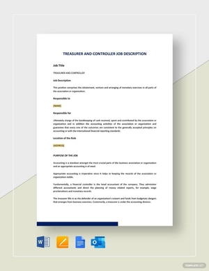 Treasurer And Controller Job Description