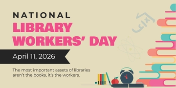 Free National Library Workers Day Twitter Post Template to Edit Online