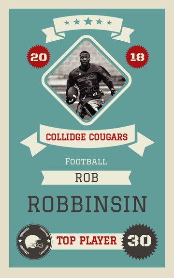 Free Football Trading Card Template to Edit Online