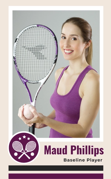 Free Senior Tennis Trading Card Template to Edit Online
