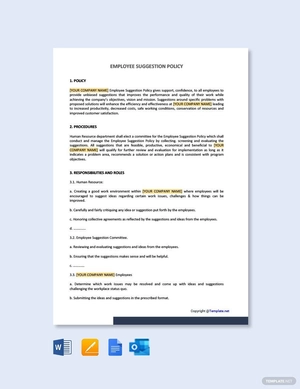 Employee Suggestion Policy Template