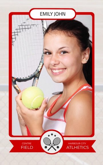 Free Tennis Trading Card Template to Edit Online