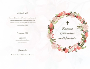 Free Catholic Floral Obituary Brochure Template to Edit Online