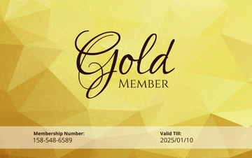 Free Gold Membership Card Template to Edit Online