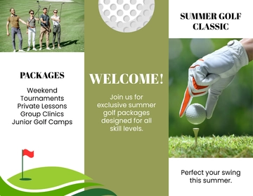 Free Summer Golf Tri-Fold Brochure Template to Edit Online