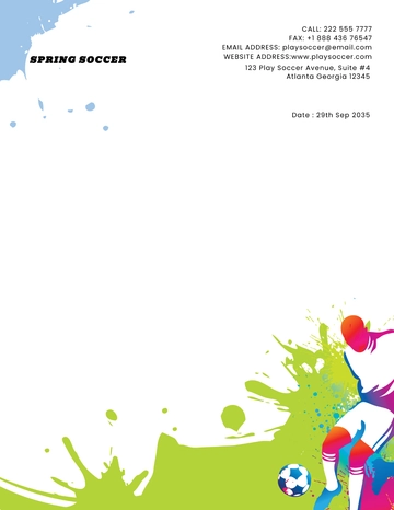 Free Soccer Letterhead Template to Edit Online