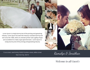 Free Creative Wedding Bifold Brochure Template to Edit Online
