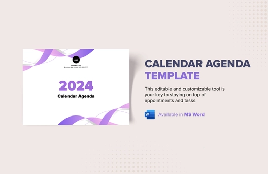 Calendar Agenda Template Calendar Agenda Template