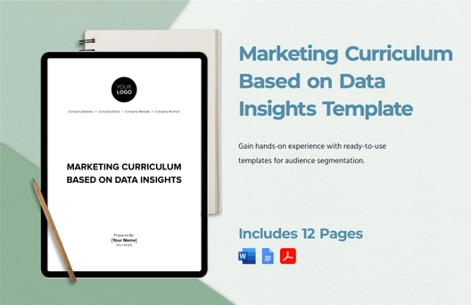 Marketing Curriculum Based on Data Insights Template