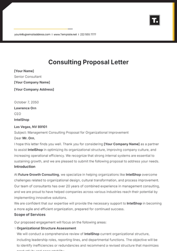 Free Consulting Proposal Letter Template to Edit Online