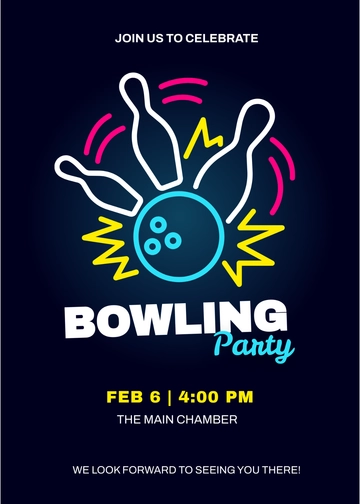 Free Bowling Party Invitation Template to Edit Online