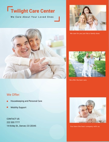 Free Adult Care Center Flyer Template to Edit Online