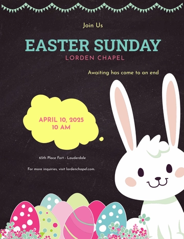 Free Printable Easter Sunday Flyer Template to Edit Online