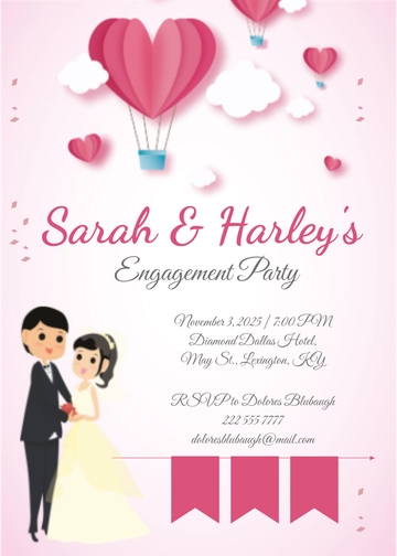 Free Elegant Engagement Invitation Card Template to Edit Online